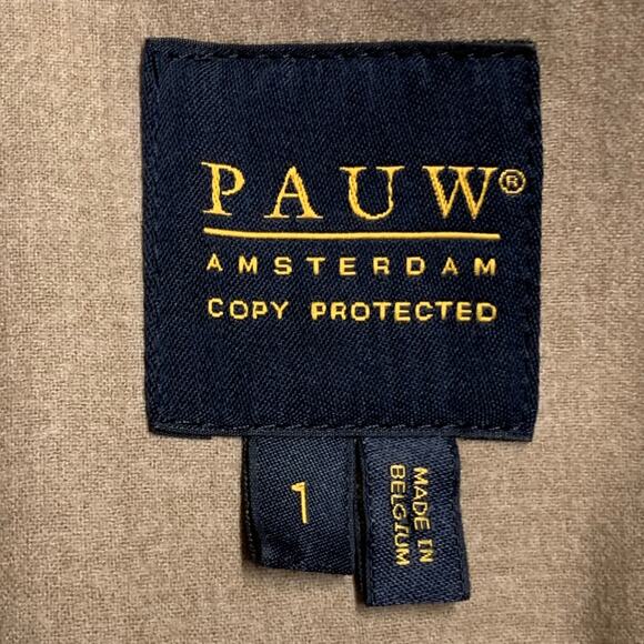 PAUW Size 2 Beige Wool Blend Pleated Shawl Lapel Tie Closure Jacket Blazer - Picture 6 of 8